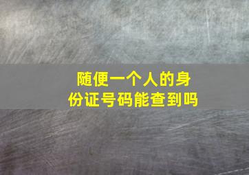 随便一个人的身份证号码能查到吗