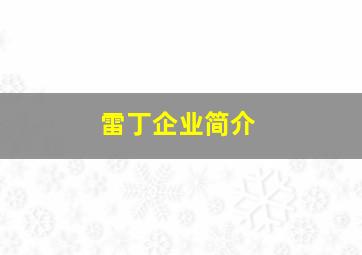 雷丁企业简介