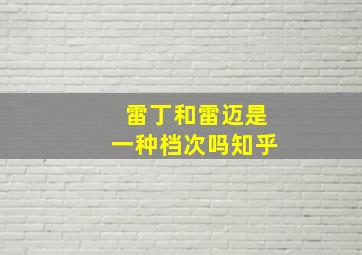 雷丁和雷迈是一种档次吗知乎