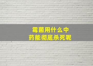 霉菌用什么中药能彻底杀死呢