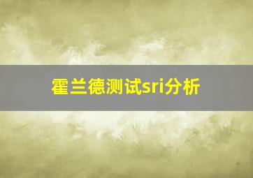 霍兰德测试sri分析