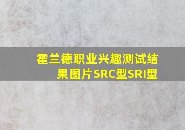 霍兰德职业兴趣测试结果图片SRC型SRI型