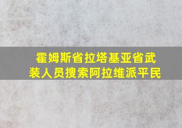 霍姆斯省拉塔基亚省武装人员搜索阿拉维派平民