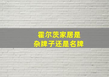 霍尔茨家居是杂牌子还是名牌