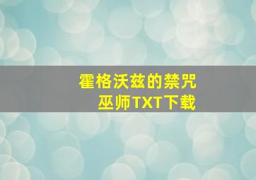 霍格沃兹的禁咒巫师TXT下载