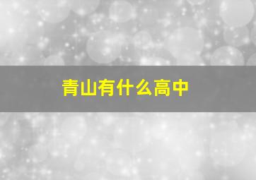 青山有什么高中