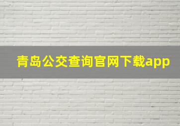 青岛公交查询官网下载app