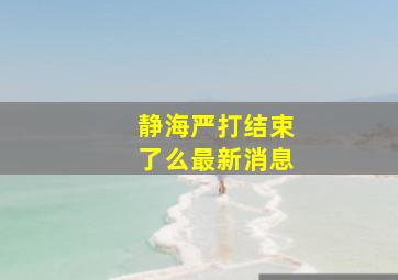 静海严打结束了么最新消息