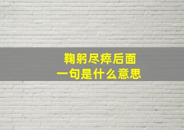 鞠躬尽瘁后面一句是什么意思