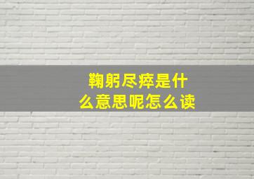 鞠躬尽瘁是什么意思呢怎么读