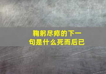 鞠躬尽瘁的下一句是什么死而后已