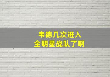 韦德几次进入全明星战队了啊