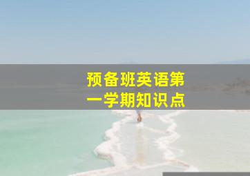 预备班英语第一学期知识点