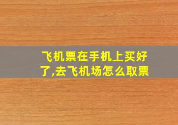 飞机票在手机上买好了,去飞机场怎么取票