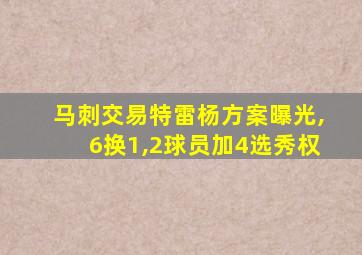 马刺交易特雷杨方案曝光,6换1,2球员加4选秀权