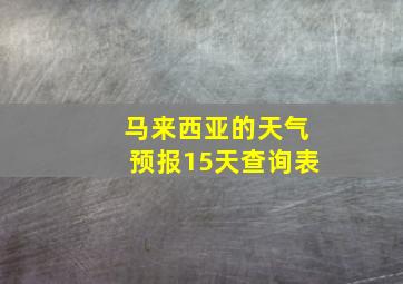 马来西亚的天气预报15天查询表