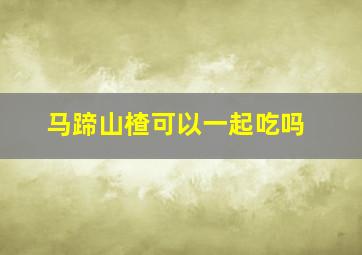 马蹄山楂可以一起吃吗