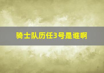 骑士队历任3号是谁啊