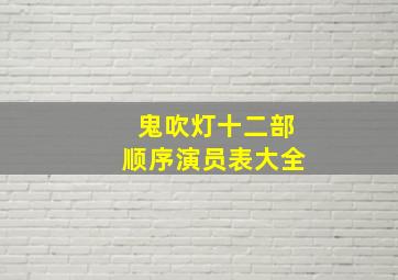 鬼吹灯十二部顺序演员表大全