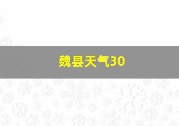 魏县天气30