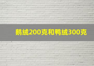 鹅绒200克和鸭绒300克