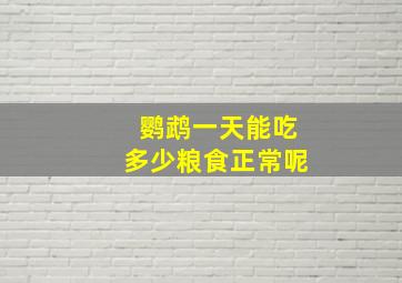 鹦鹉一天能吃多少粮食正常呢