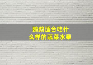 鹦鹉适合吃什么样的蔬菜水果