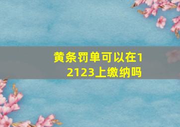 黄条罚单可以在12123上缴纳吗