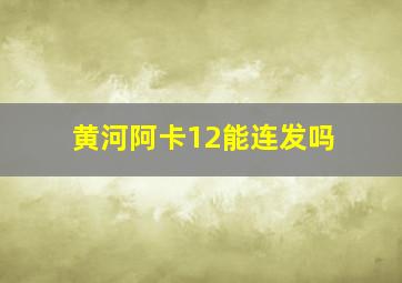 黄河阿卡12能连发吗