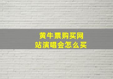 黄牛票购买网站演唱会怎么买