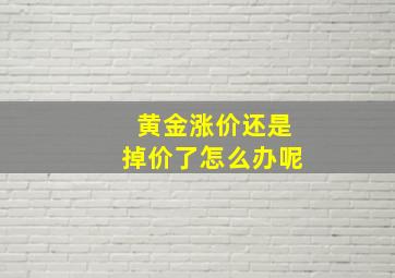 黄金涨价还是掉价了怎么办呢