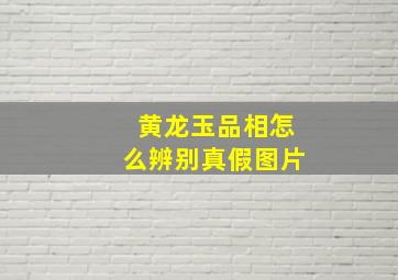 黄龙玉品相怎么辨别真假图片