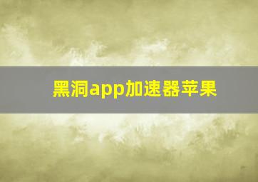 黑洞app加速器苹果