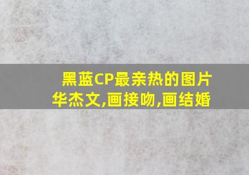 黑蓝CP最亲热的图片华杰文,画接吻,画结婚