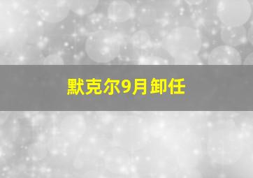 默克尔9月卸任