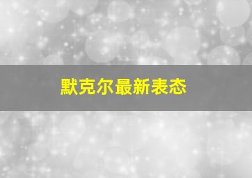 默克尔最新表态