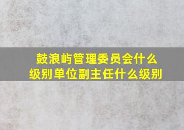 鼓浪屿管理委员会什么级别单位副主任什么级别