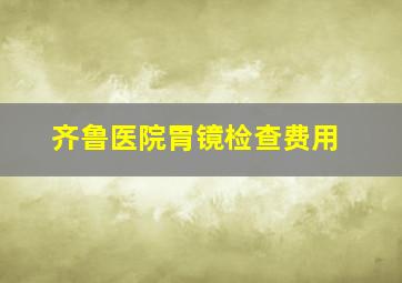 齐鲁医院胃镜检查费用