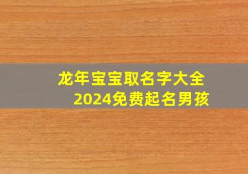 龙年宝宝取名字大全2024免费起名男孩