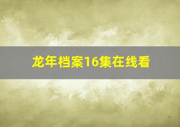 龙年档案16集在线看