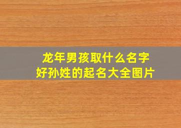 龙年男孩取什么名字好孙姓的起名大全图片