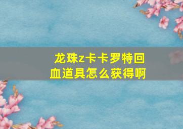 龙珠z卡卡罗特回血道具怎么获得啊