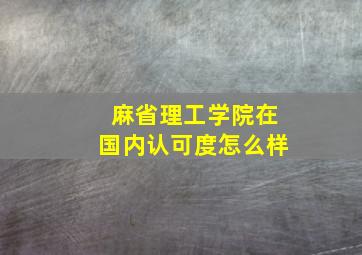 麻省理工学院在国内认可度怎么样